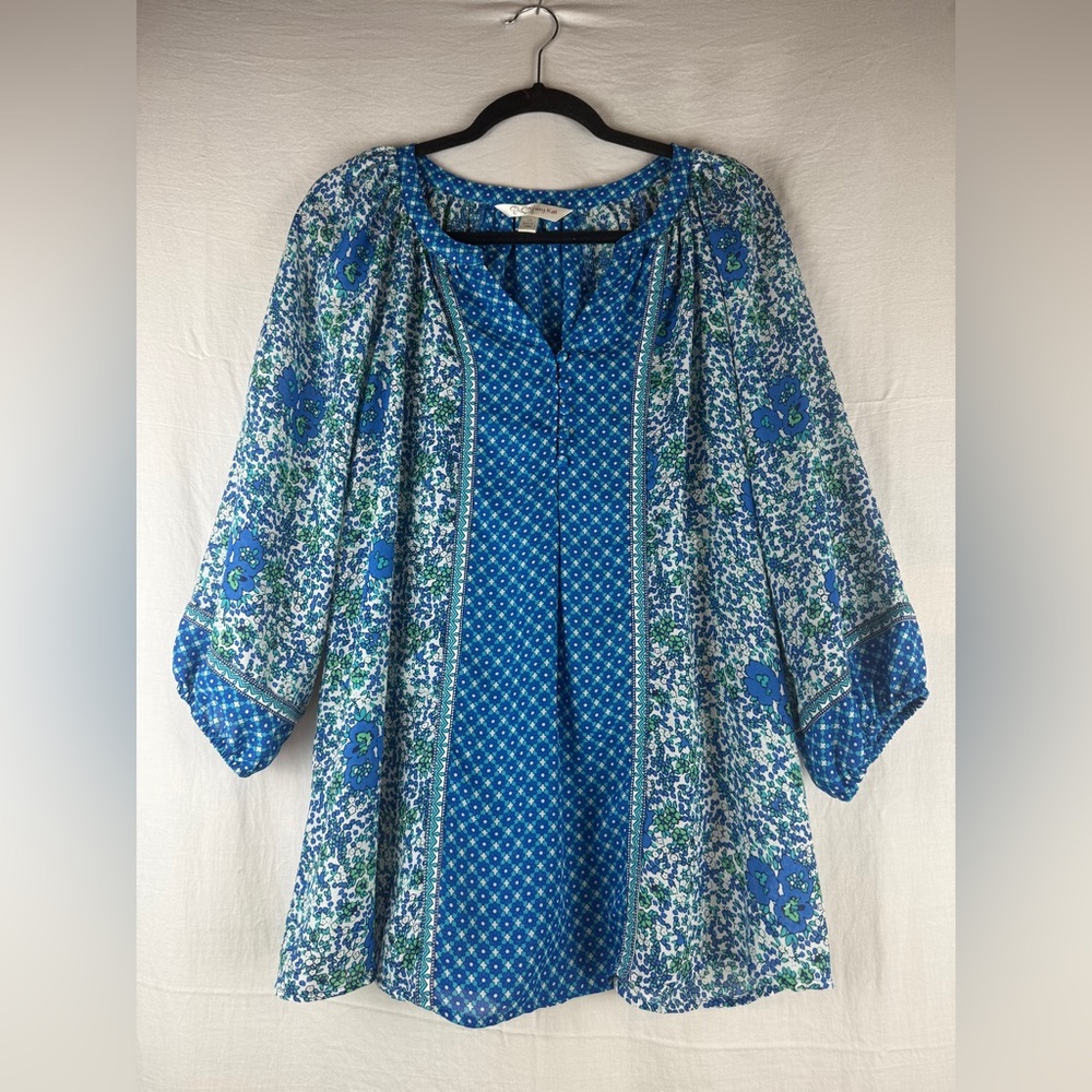 Krazy Kat Blue Floral Tunic